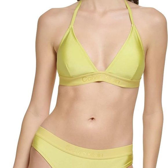 Calvin Klein Halter Bikini in "Pear Shimmer" NEW-  Sz. Lrg - Picture 2 of 10